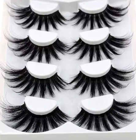 4 pairs of natural mink eyelashes 25mm eyelashes handmade eyelashes extended false eyelashes