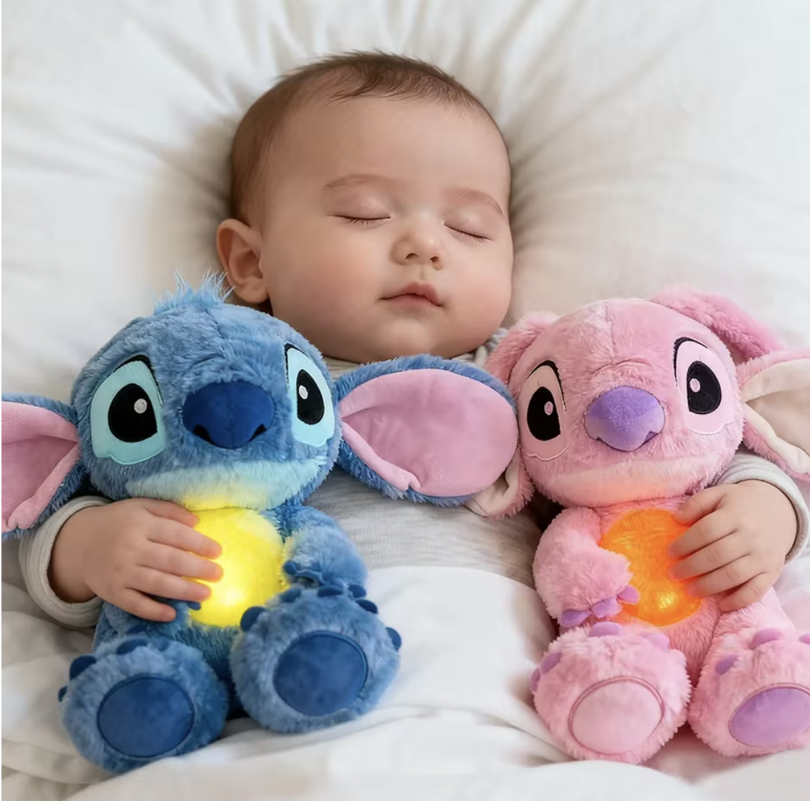 Stitch Breathing Plush Toy – Soft Peluche with Music & Light, Comfort Sleep Toy for Children