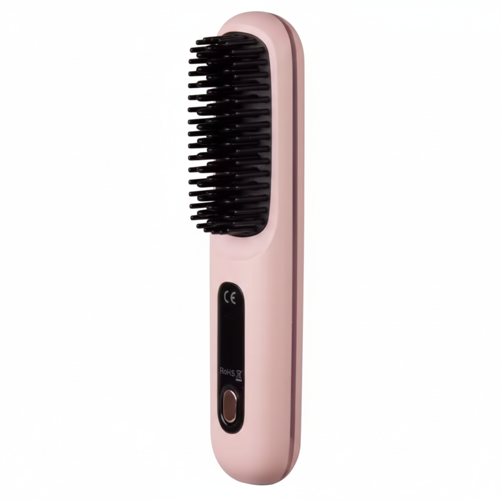 Hair Straightener Brush for Travel with Negative Ion Type-C Charging 2000mAh Battery Frizz-Free Shine Smooth hair
