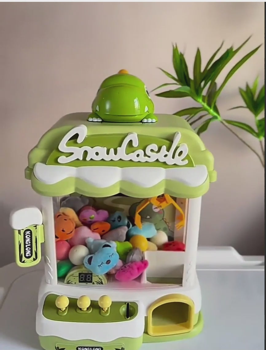 Dinosaur Claw Machine Toys Electronic Arcade Game Adjustable Catch Doll Machine Music Mini Vending Birthday Gift For Kids